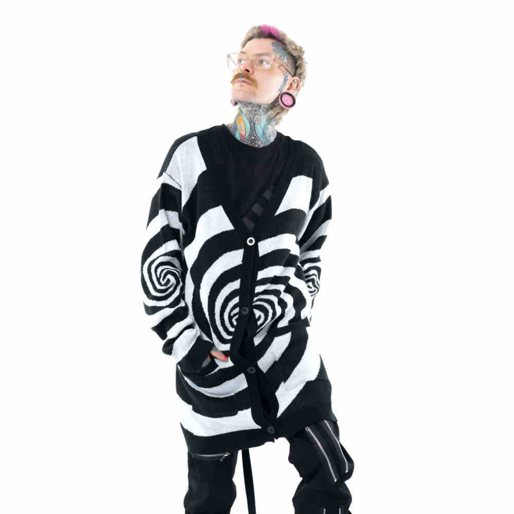 Vixxsin - Hypno Lange cardigan - Zwart/Wit
